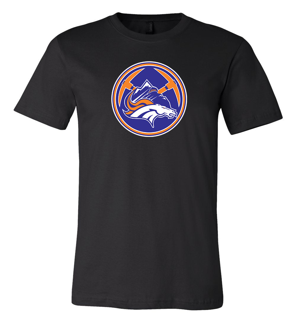 Denver Broncos Denver Nuggets Mash Up Logo T-Shirt 6 Sizes Xl!!