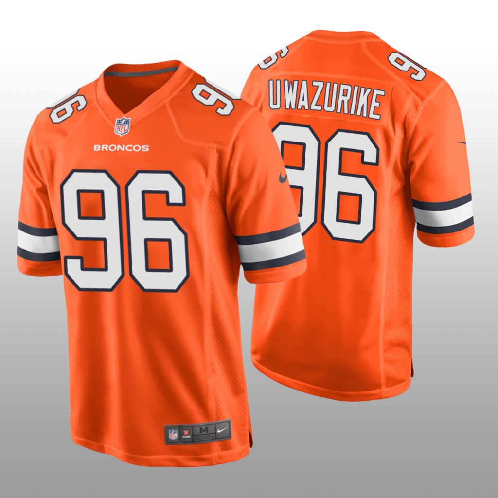 Denver Broncos Eyioma Uwazurike Orange Jersey Alternate Game - Men's
