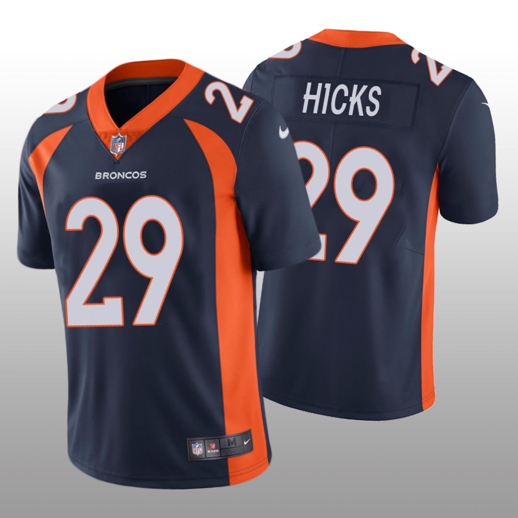 Denver Broncos Faion Hicks Navy Jersey Vapor Limited Vapor Limited - Men's