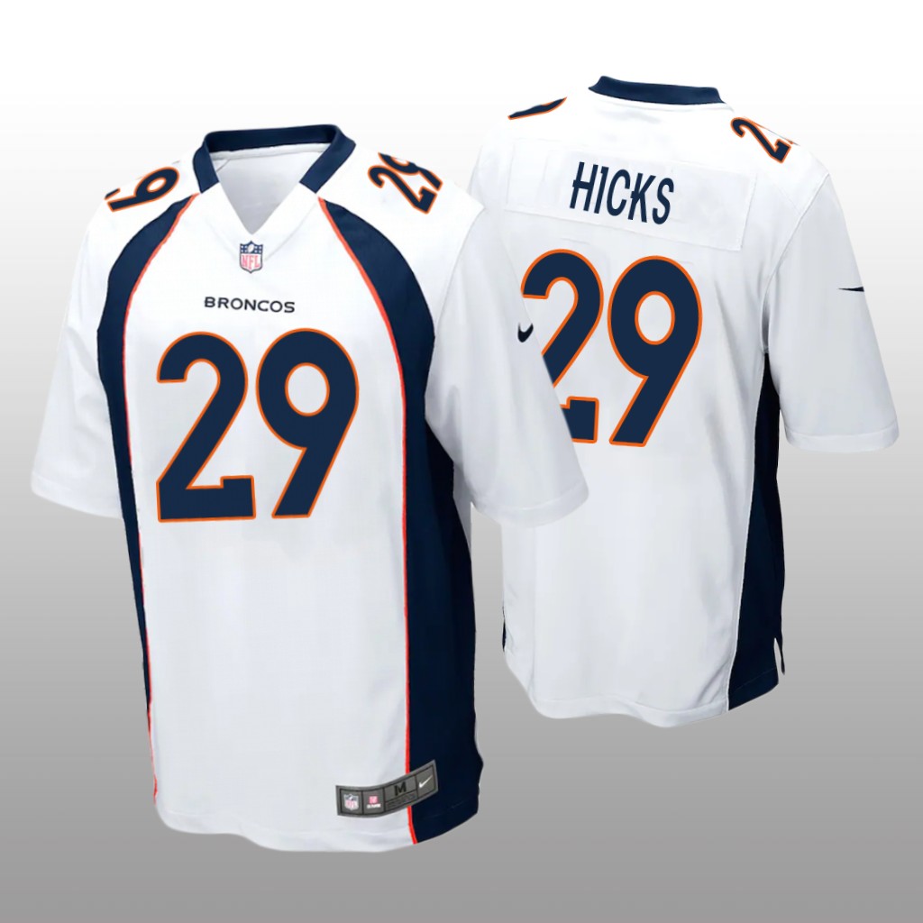 Denver Broncos Faion Hicks White Jersey Game - Men's