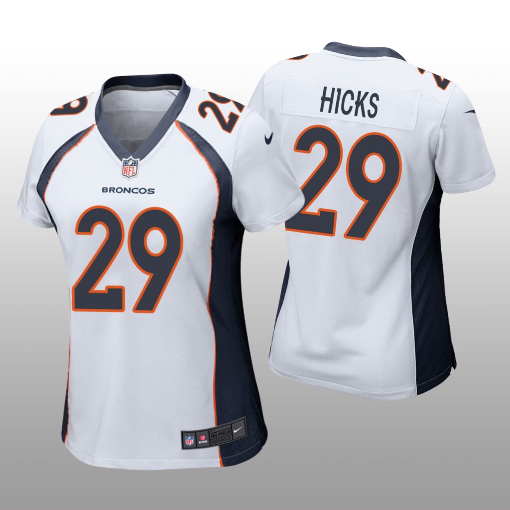 Denver Broncos Faion Hicks White Jersey Game - Women's