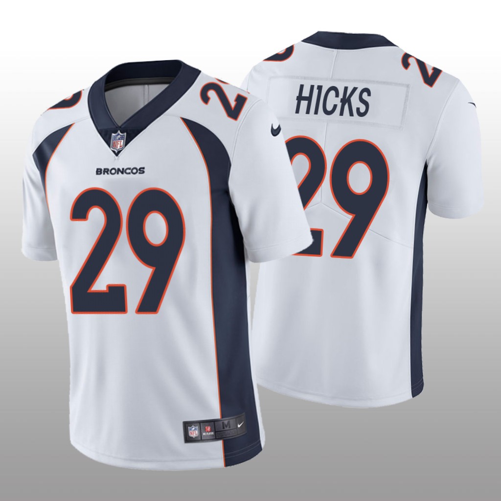 Denver Broncos Faion Hicks White Jersey Vapor Limited Vapor Limited - Men's