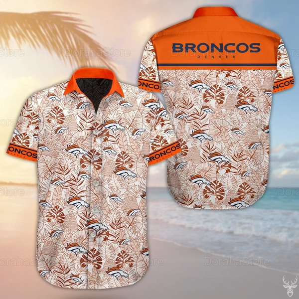 Denver Broncos Floral Hawaiian Shirt