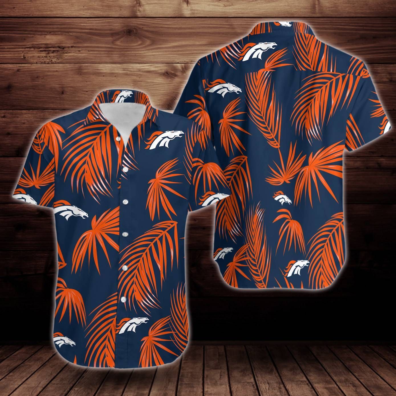 Denver Broncos Flower Hawaiian Aloha Shirt Hawaiian Beach