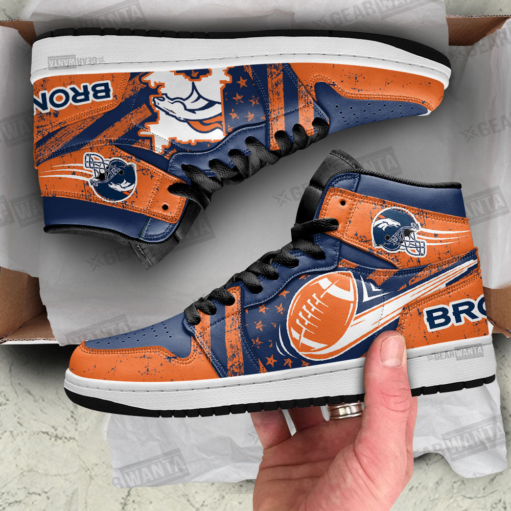 Denver Broncos Football Team J1 Shoes For Fans Sneakers, Air Jordan Hightop
