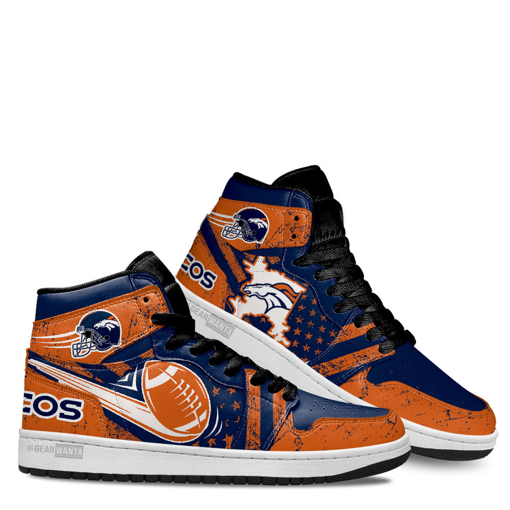 Denver Broncos Football Team J1 Shoes For Fans Sneakers, Air Jordan Hightop