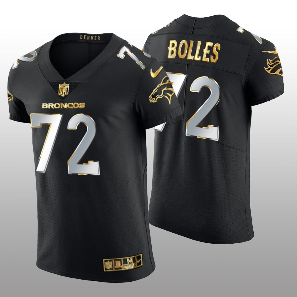 Denver Broncos Garett Bolles Black Elite Jersey Golden Edition Men's