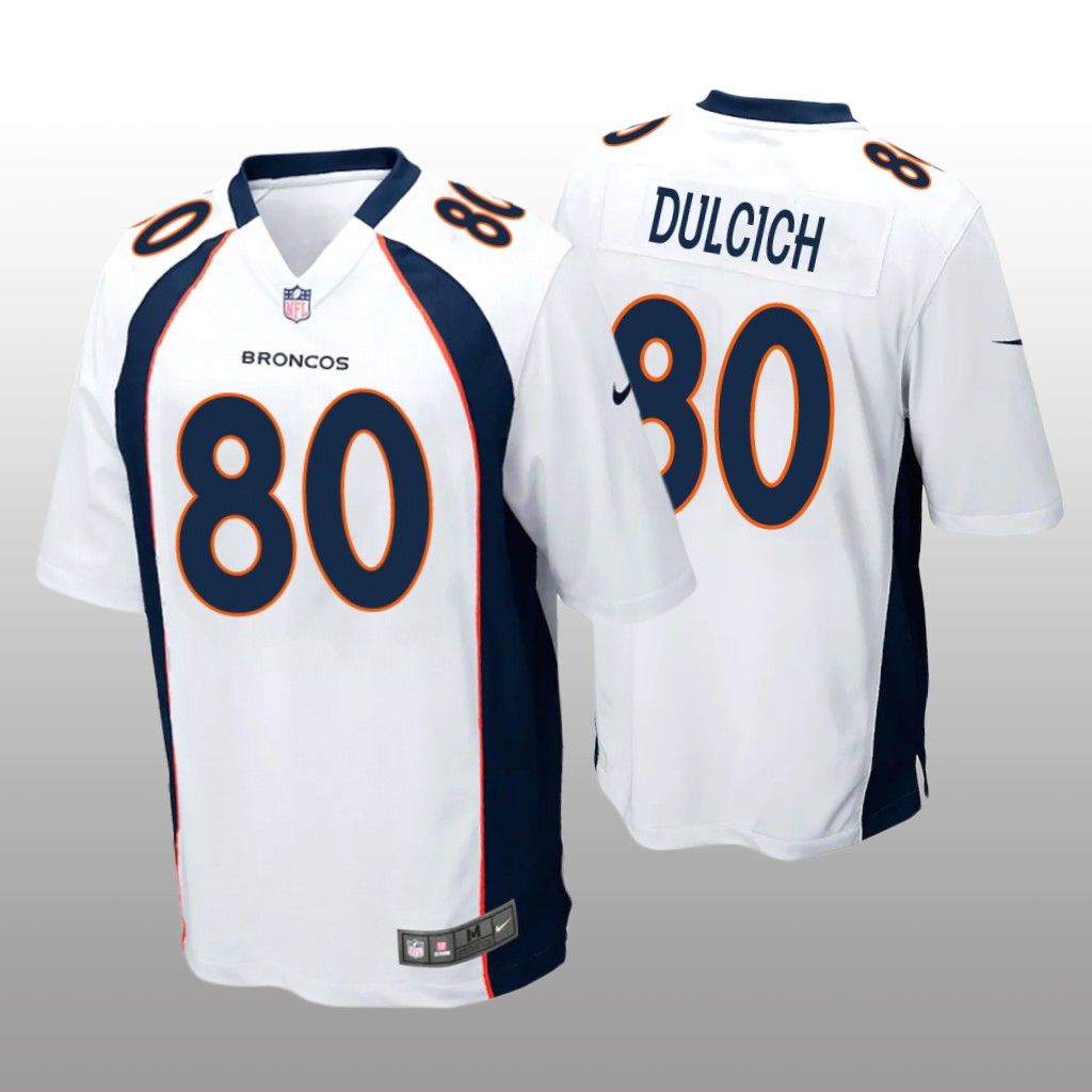 Denver Broncos Greg Dulcich White Jersey Game - Men's