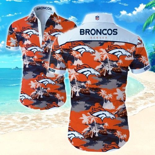 Denver Broncos Hawaiian Button-Up Shirt