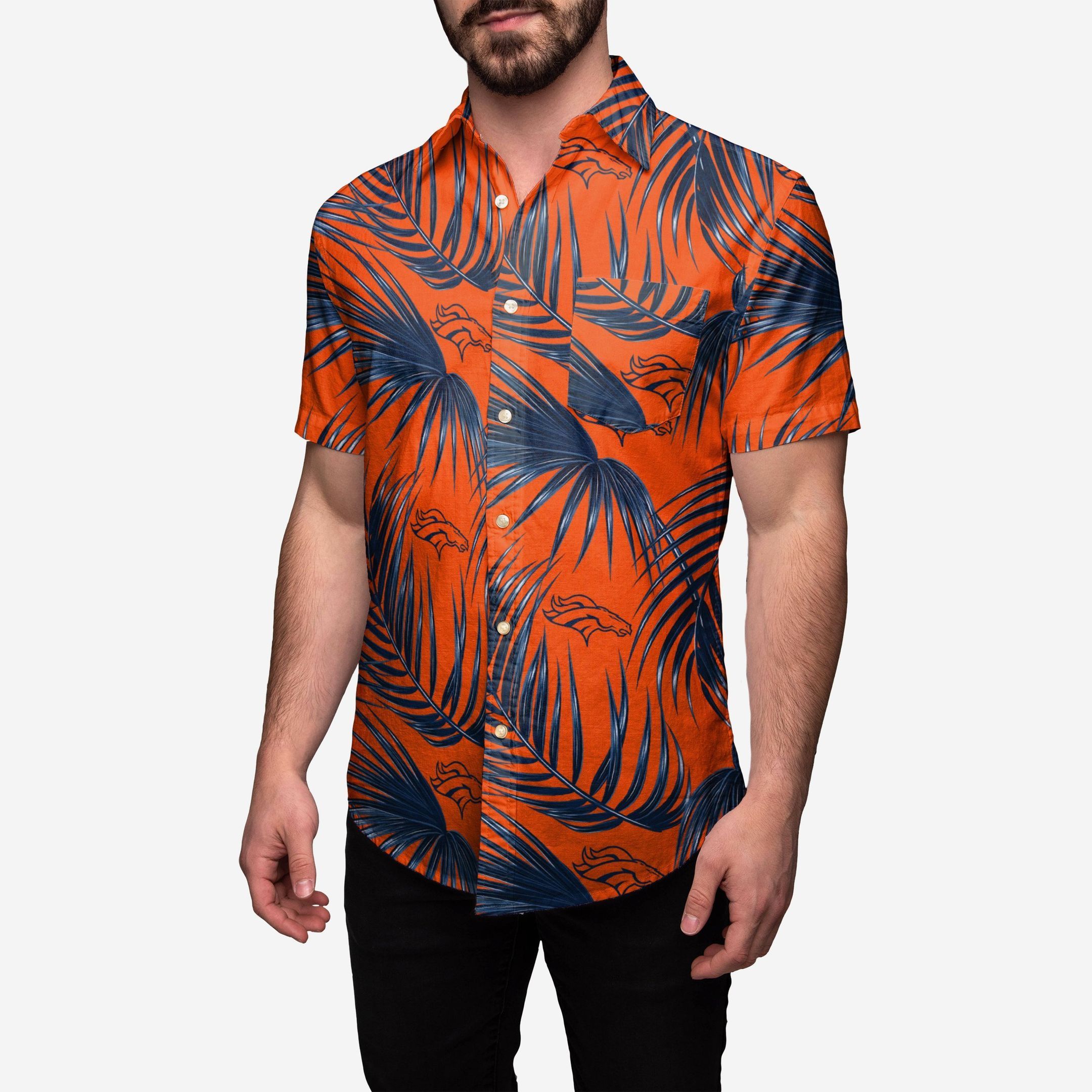 Denver Broncos Hawaiian Button Up Shirt