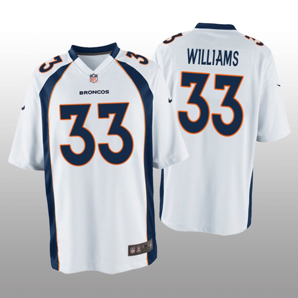 Denver Broncos Javonte Williams White Jersey Game - Men's