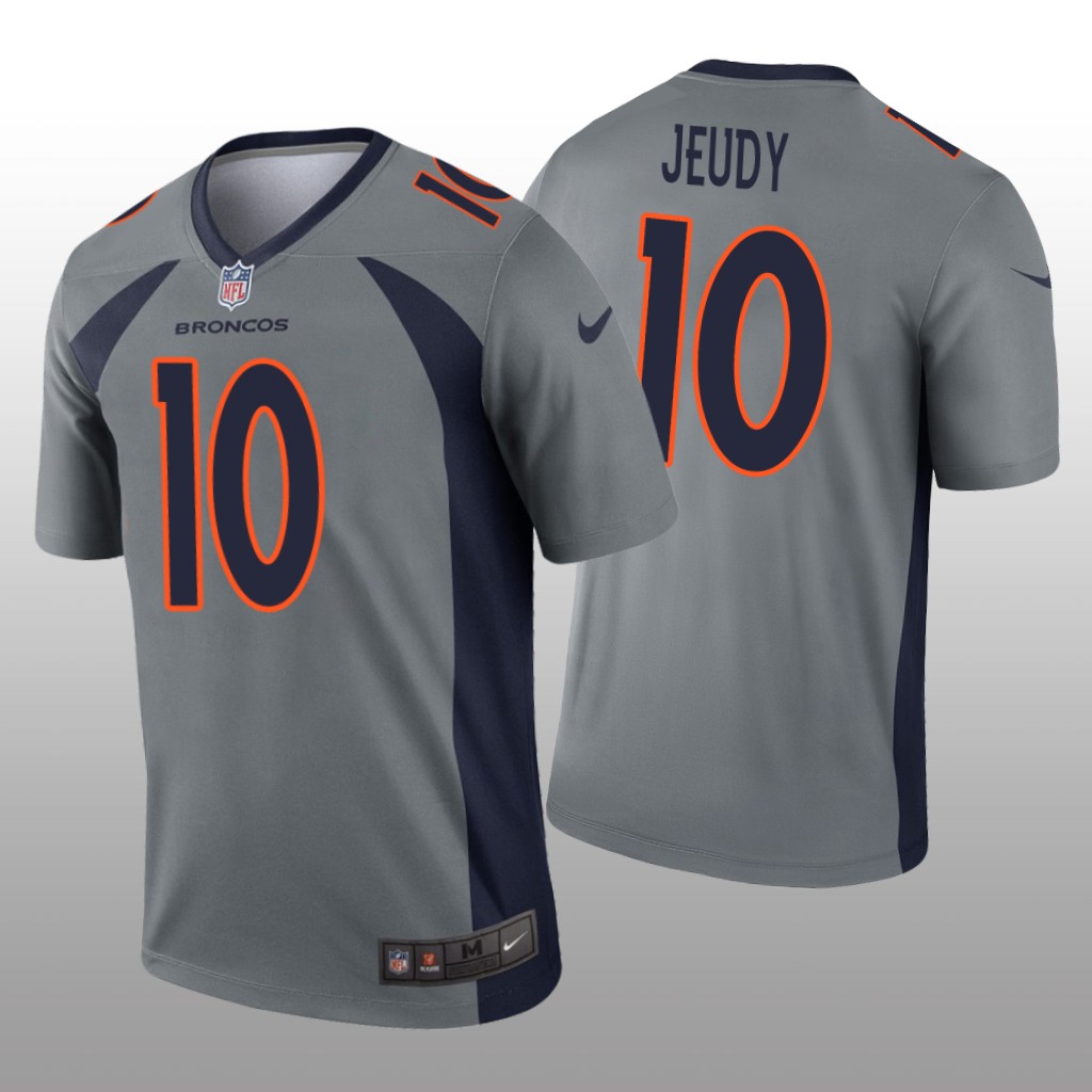 Denver Broncos Jerry Jeudy Gray Jersey Inverted Legend - Men's