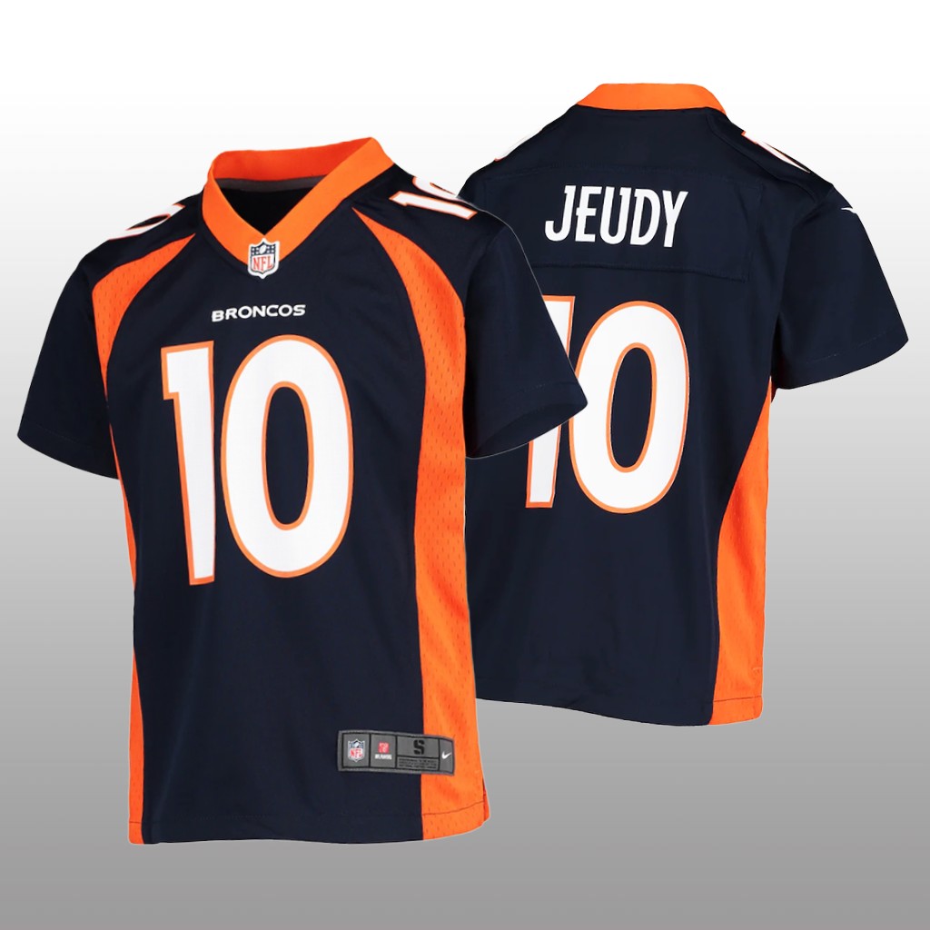Denver Broncos Jerry Jeudy Navy Jersey Game - Youth