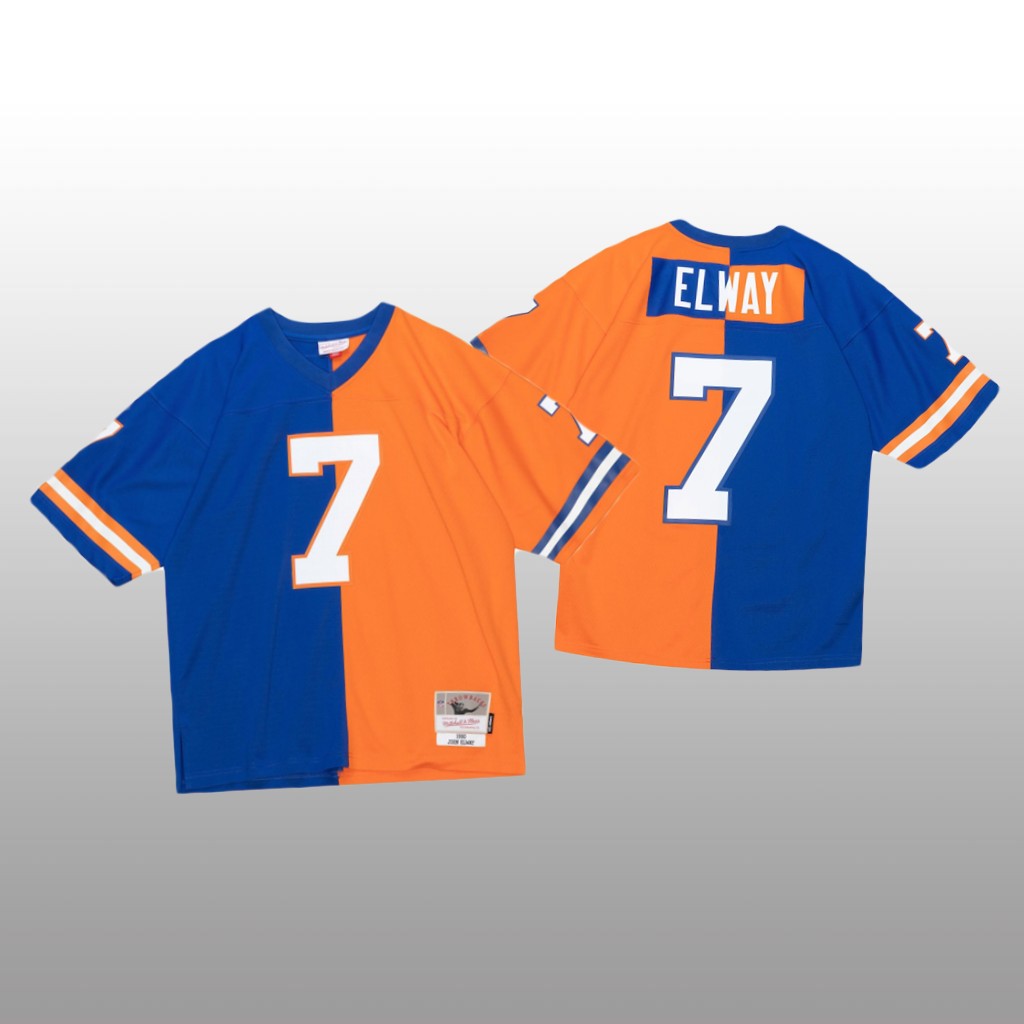 Denver Broncos John Elway Royal Orange 1990 Split Legacy - Men's