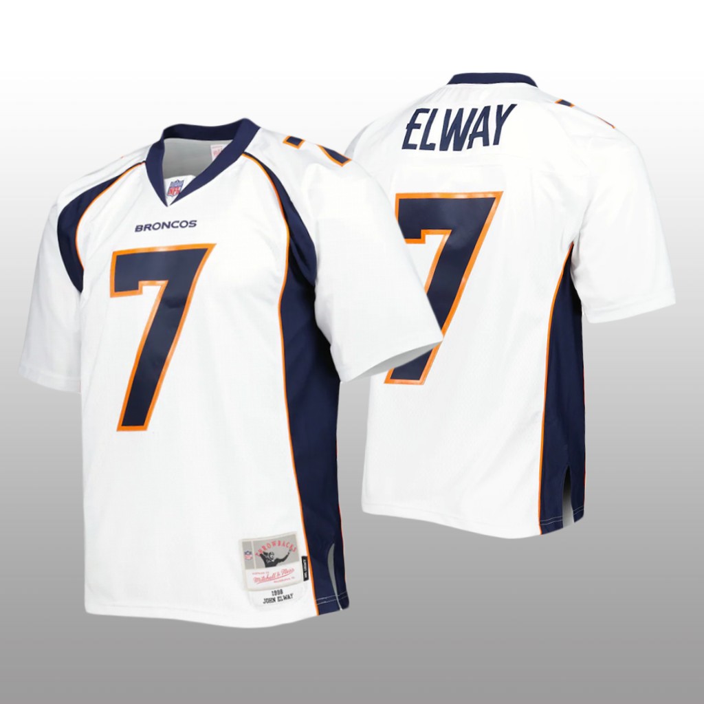Denver Broncos John Elway White 1998 Legacy - Men's