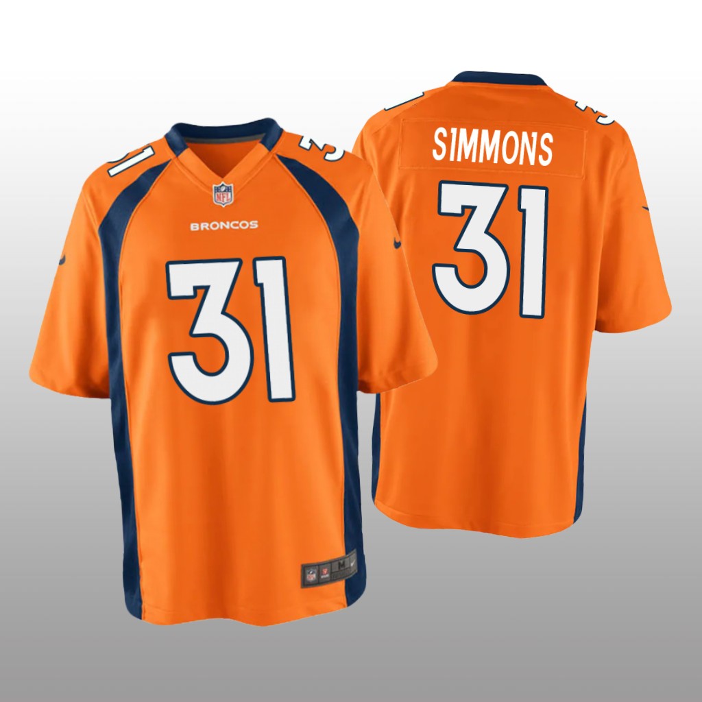 Denver Broncos Justin Simmons Orange Jersey Game - Youth