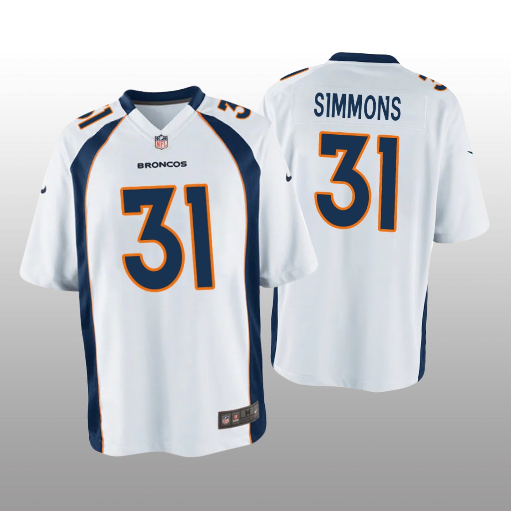 Denver Broncos Justin Simmons White Jersey Game - Youth