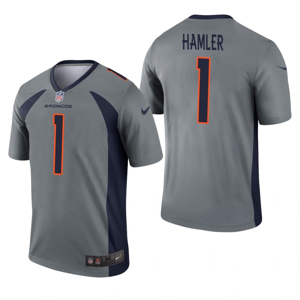 Denver Broncos K.J. Hamler Gray Jersey Inverted Legend - Men's