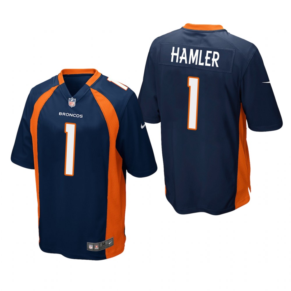 Denver Broncos K.J. Hamler Navy Jersey Game - Men's