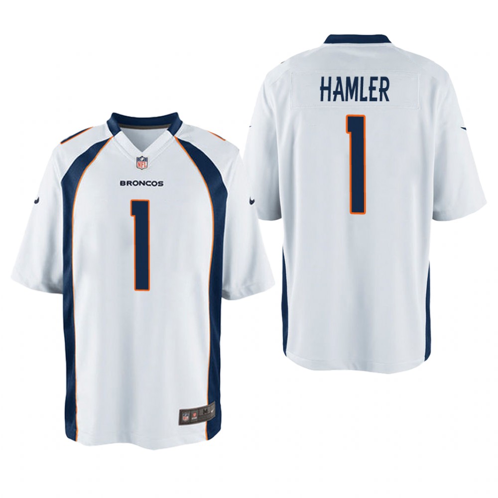 Denver Broncos K.J. Hamler White Jersey Game - Men's