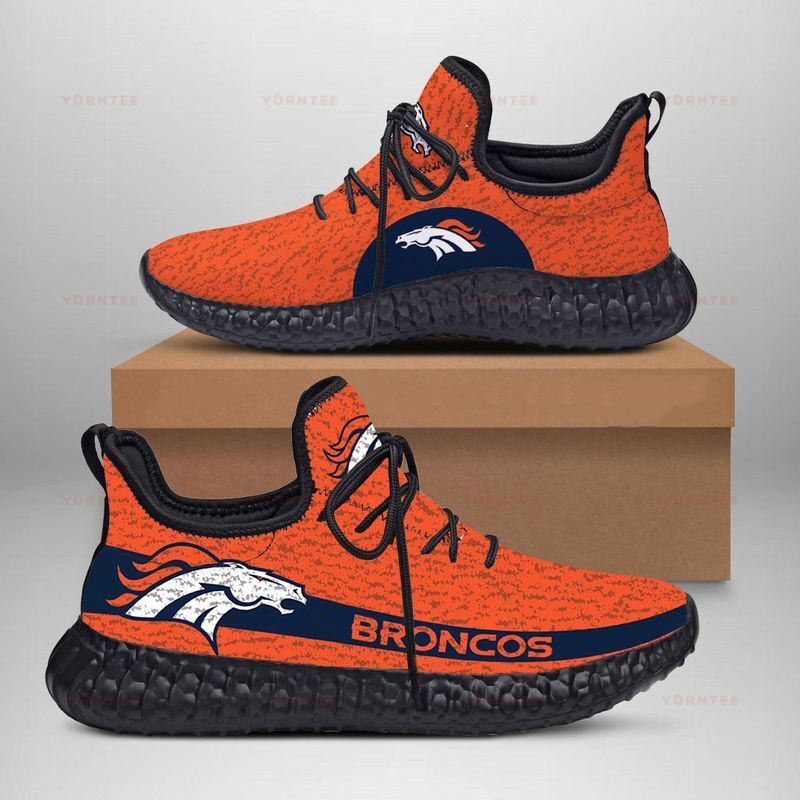 Denver Broncos Limited Edition Men’S And Women’S Black Sole And Shoelaces Orange Reze Sneakers