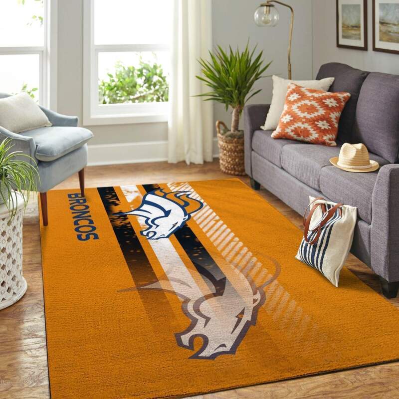 Denver Broncos Living Room Area Rectangle Rug