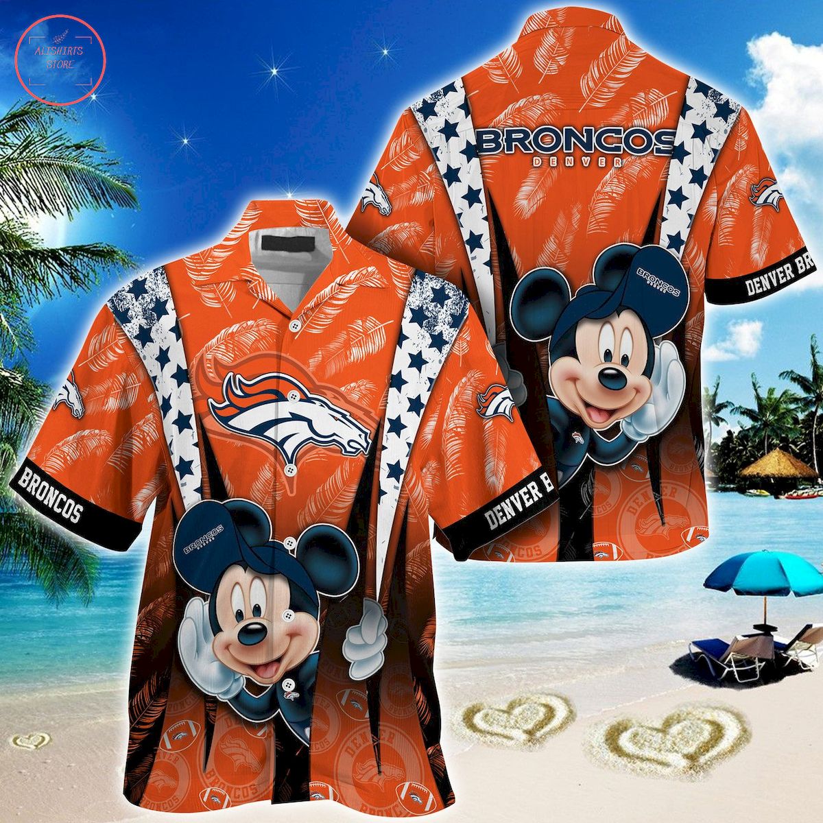Denver Broncos Mickey Mouse Ball Hawaiian Shirt