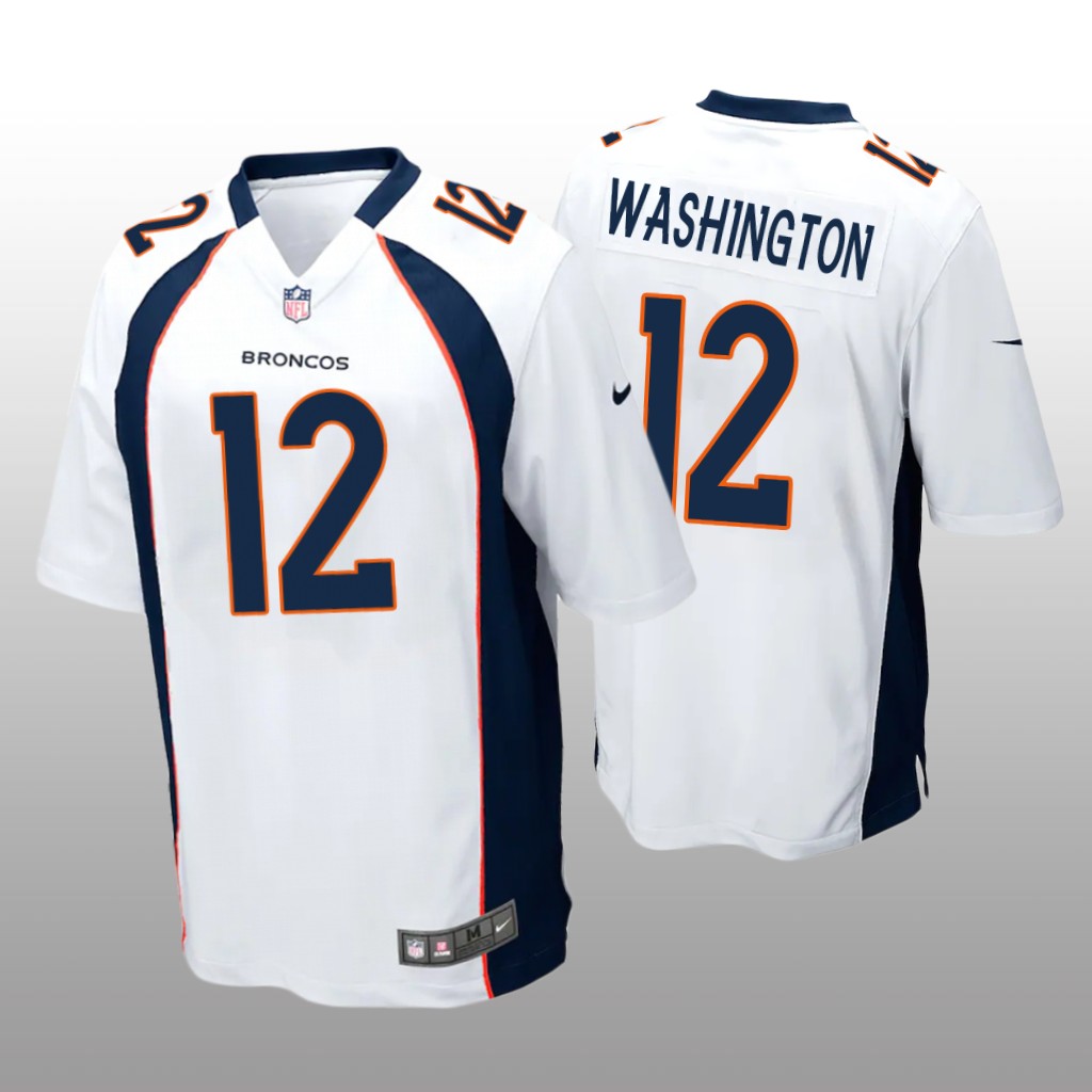 Denver Broncos Montrell Washington White Jersey Game - Men's