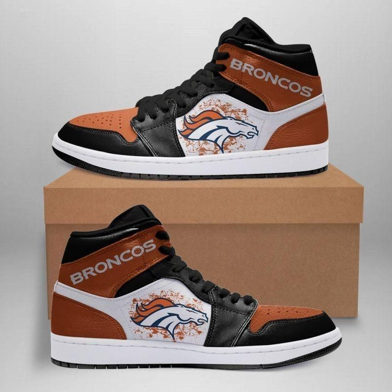 Denver Broncos Nfl Football Air Sneakers Sneakers Sport Sneakers High Top Air Jordan Sneaker, Air Jordan Hightop