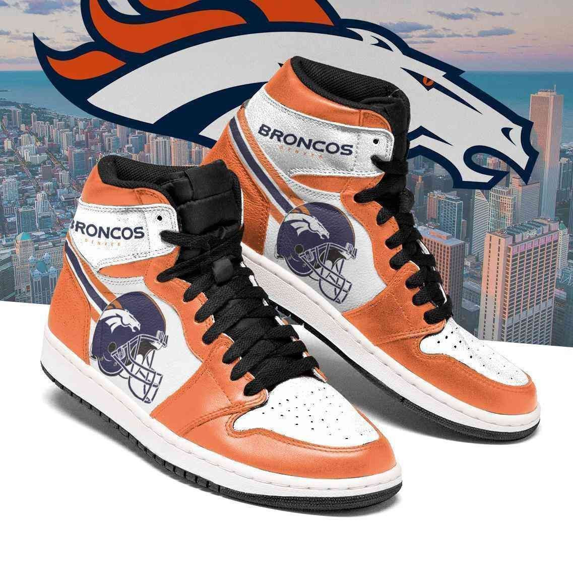 Denver Broncos Nfl Football Team Air Sneakers Sneakers Sport High Top Air Jordan Sneaker, Air Jordan Hightop