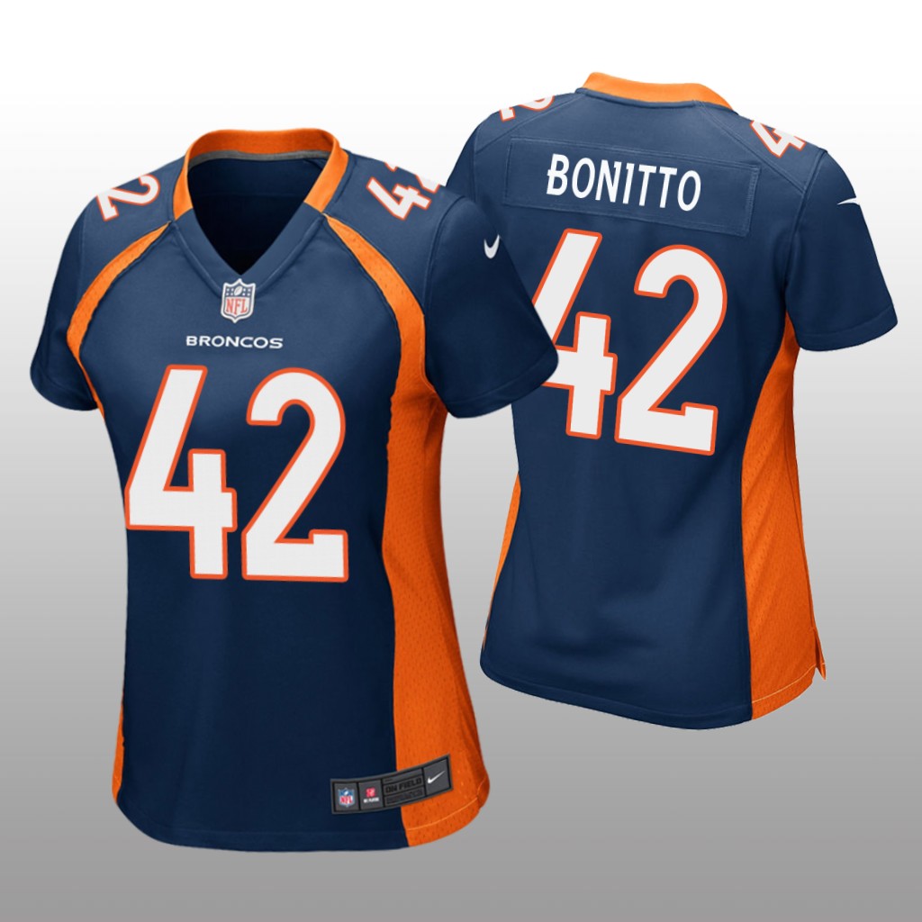 Denver Broncos Nik Bonitto Navy Jersey Game - Women's