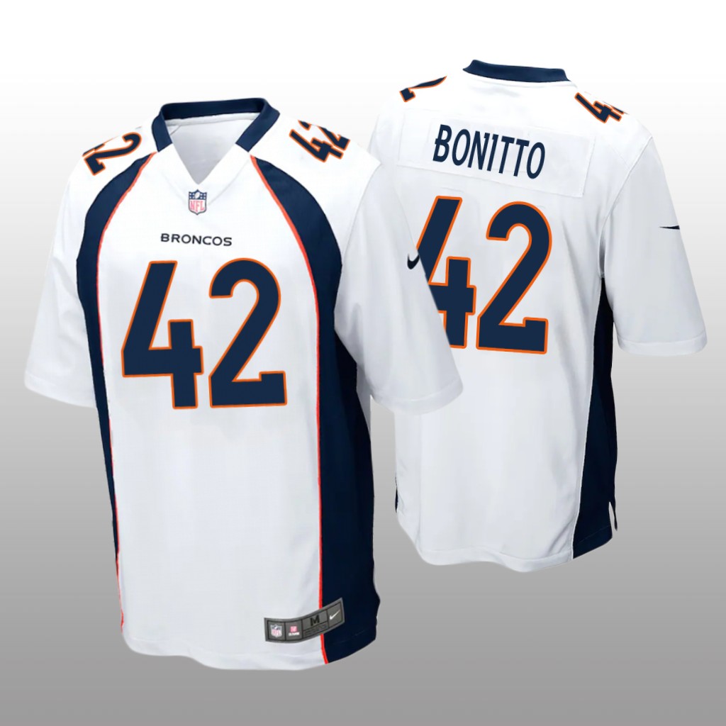 Denver Broncos Nik Bonitto White Jersey Game - Men's