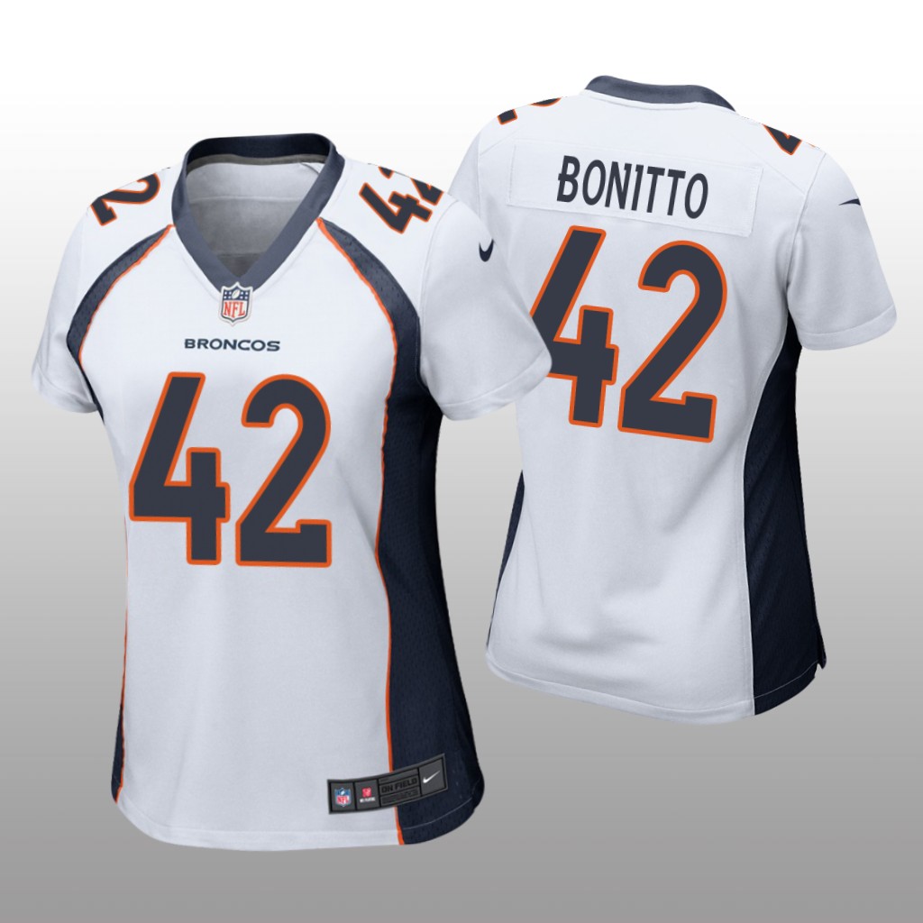 Denver Broncos Nik Bonitto White Jersey Game - Women's