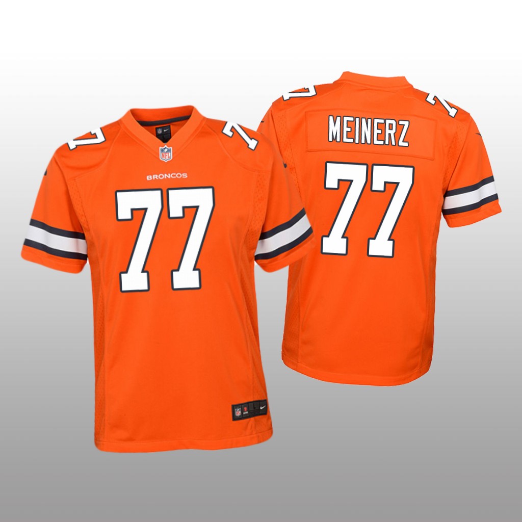 Denver Broncos Quinn Meinerz Orange Jersey Color Rush Game - Youth