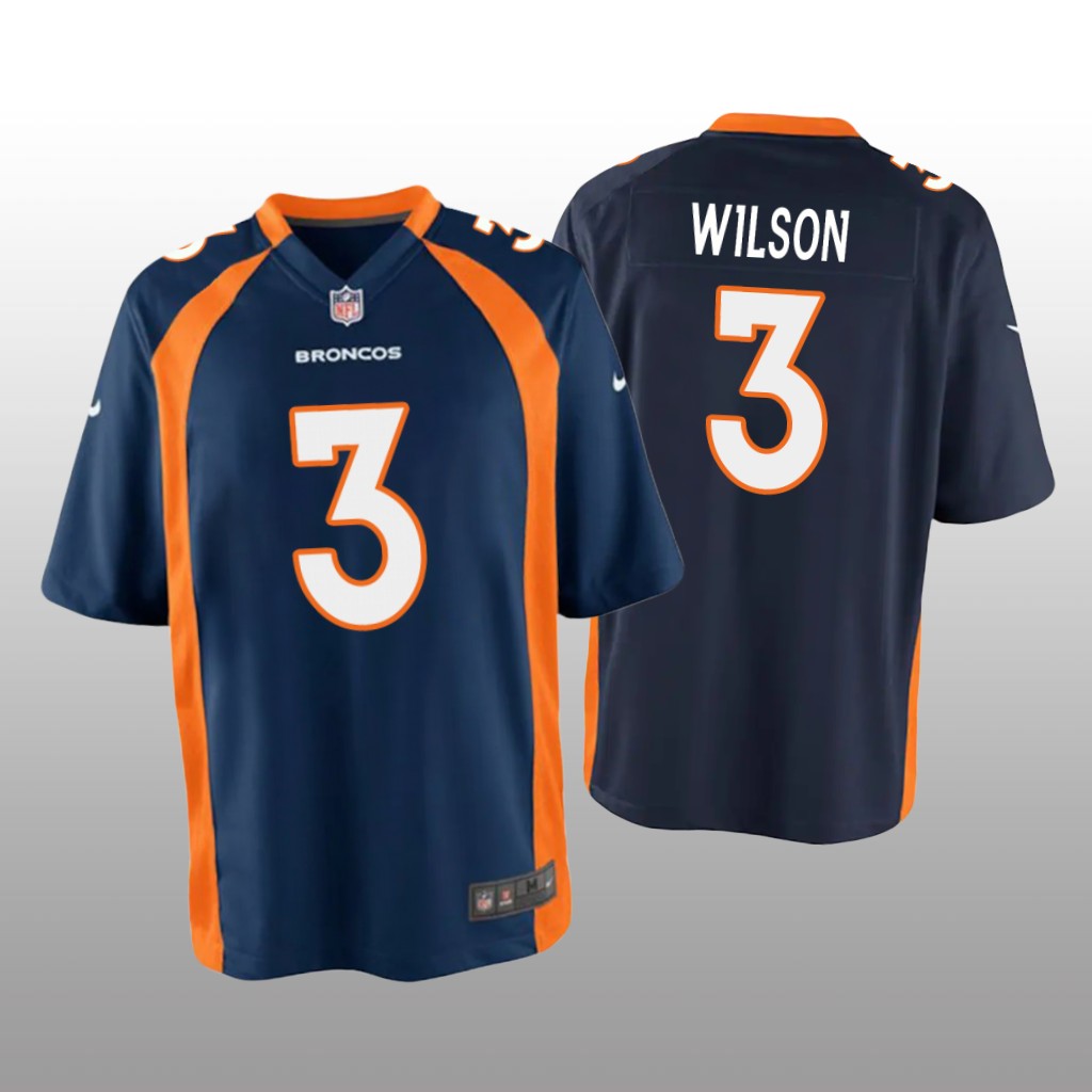 Denver Broncos Russell Wilson Navy Jersey Game - Youth