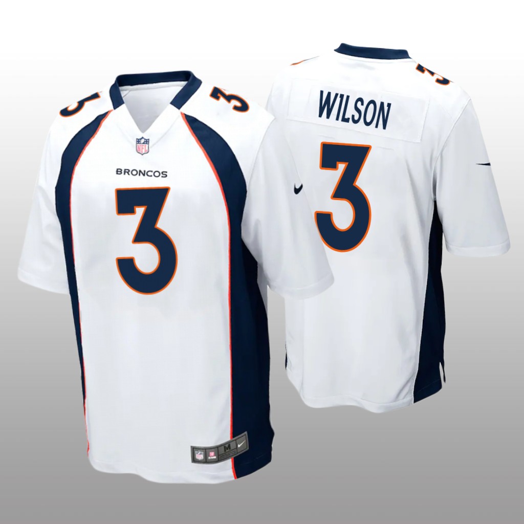 Denver Broncos Russell Wilson White Jersey Game - Men's