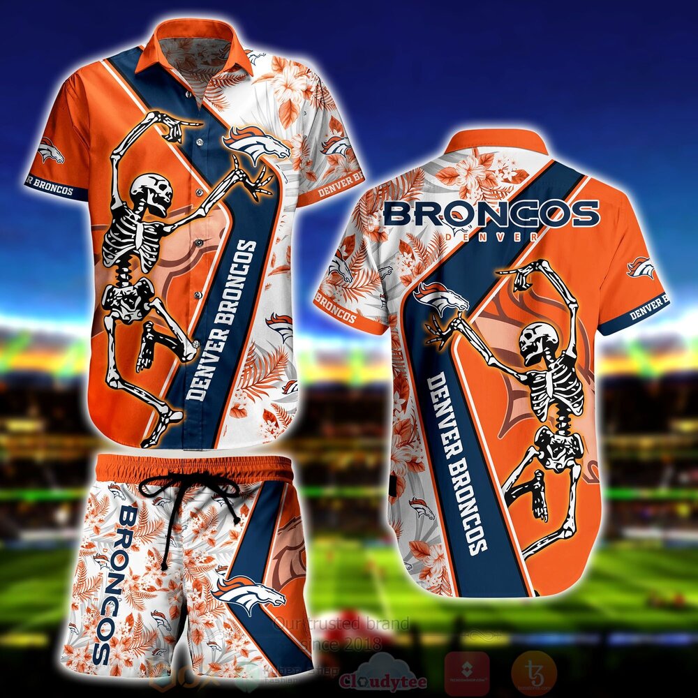 Denver Broncos Skeleton Hawaiian Shirt