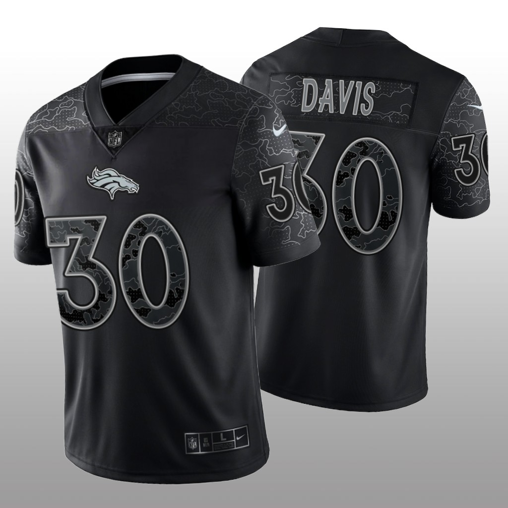 Denver Broncos Terrell Davis Black Jersey Reflective Limited - Men's