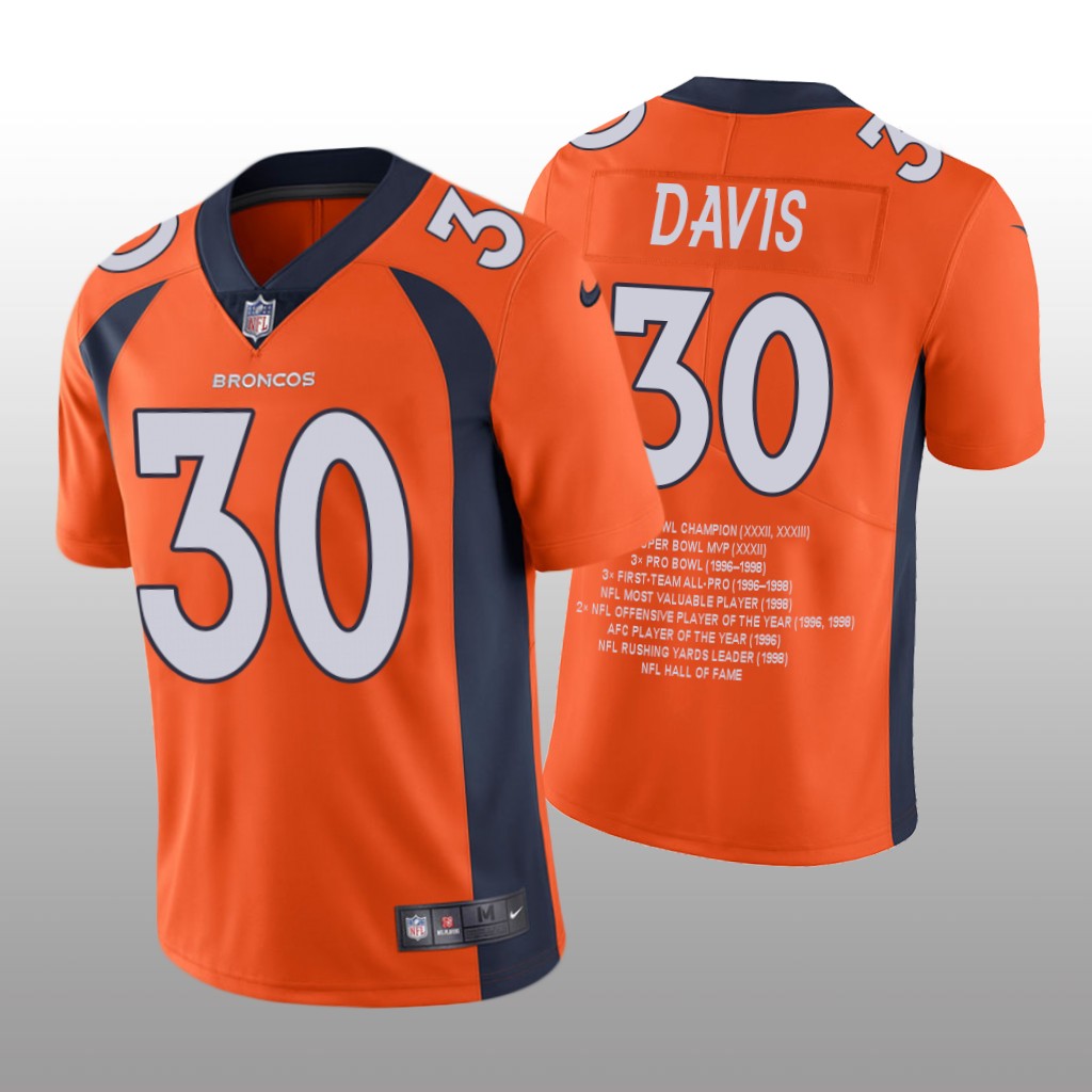 Denver Broncos Terrell Davis Orange Limited Edition Career Highlight - Men's