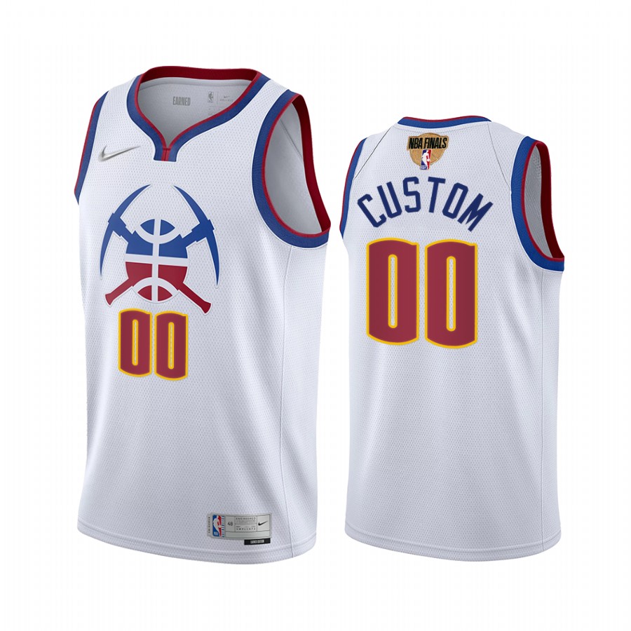 Denver Nuggets #00 Custom 2021 NBA Playoffs White Jersey