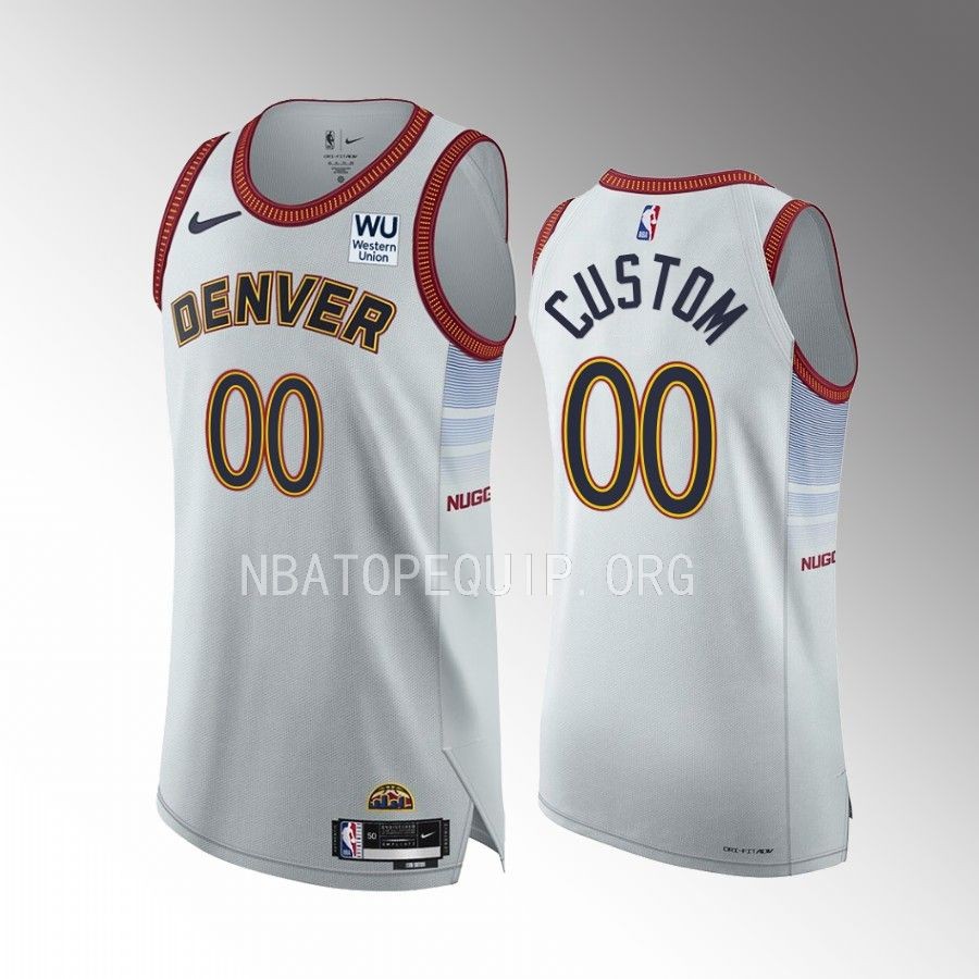 Denver Nuggets #00 Custom White Jersey 2022-23 City Edition