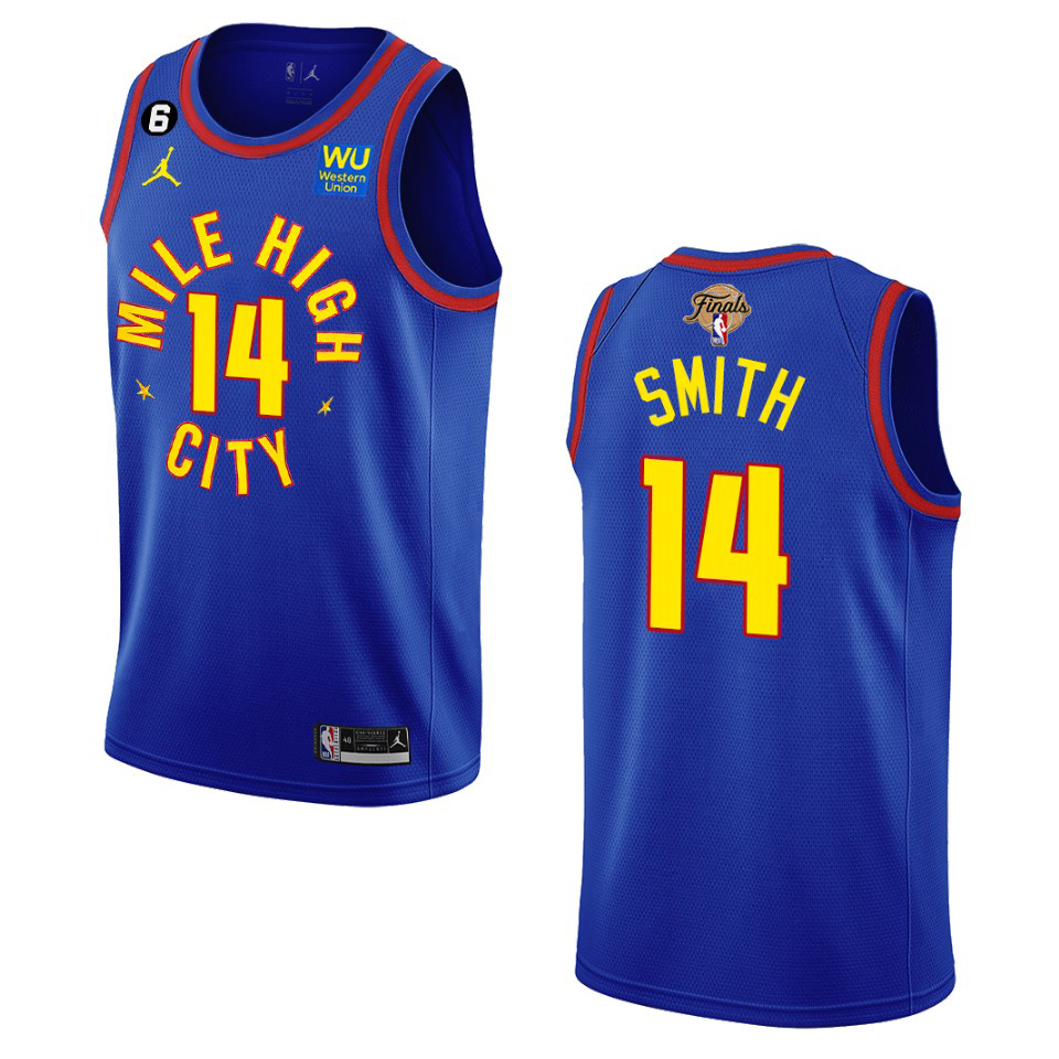 Denver Nuggets #14 Ish Smith Navy 2023 NBA Finals Patch Statement Edition Jersey