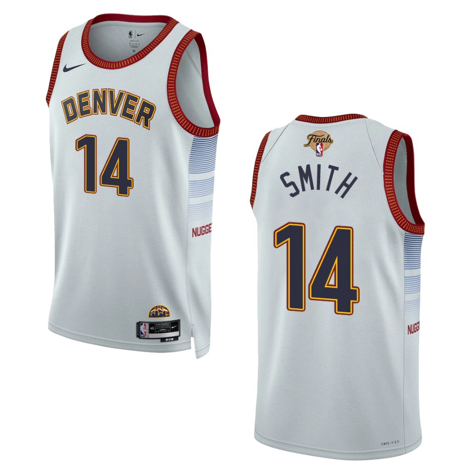 Denver Nuggets #14 Ish Smith Unisex Silver 2023 NBA Finals Patch Swingman Jersey – City Edition