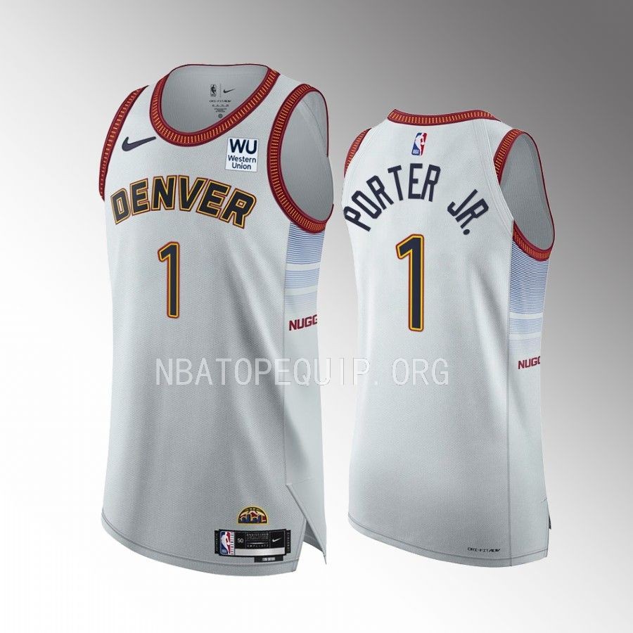 Denver Nuggets #1 Michael Porter Jr. White Jersey 2022-23 City Edition