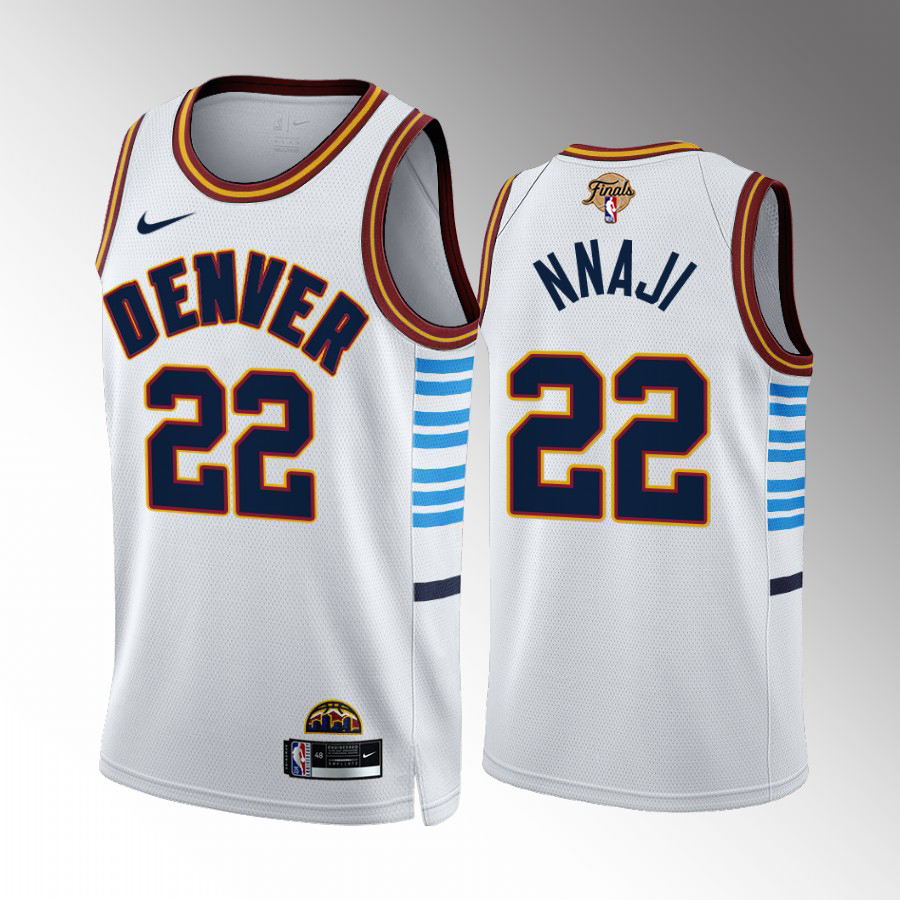 Denver Nuggets #22 Zeke Nnaji White 2023 NBA Finals Patch City Edition Jersey