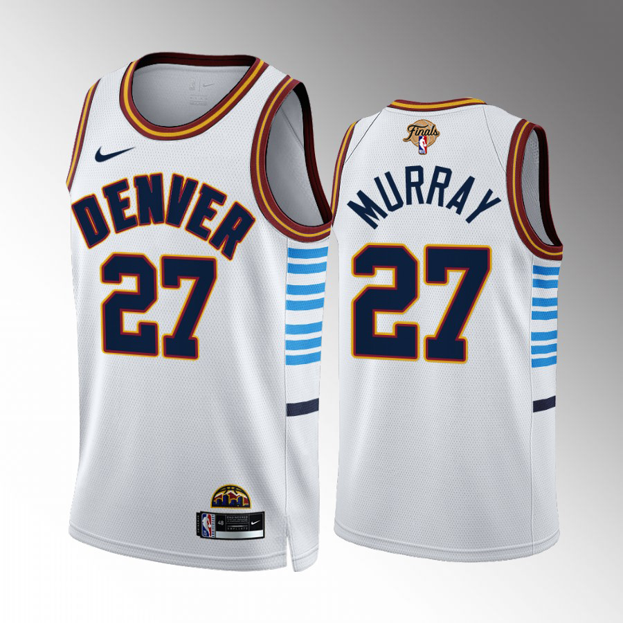 Denver Nuggets #27 Jamal Murray White 2023 NBA Finals Patch City Edition Jersey