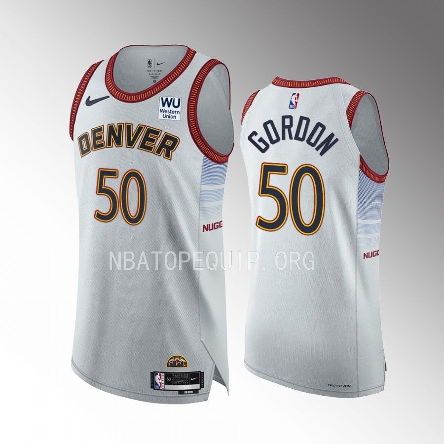 Denver Nuggets #50 Aaron Gordon White Jersey 2022-23 City Edition