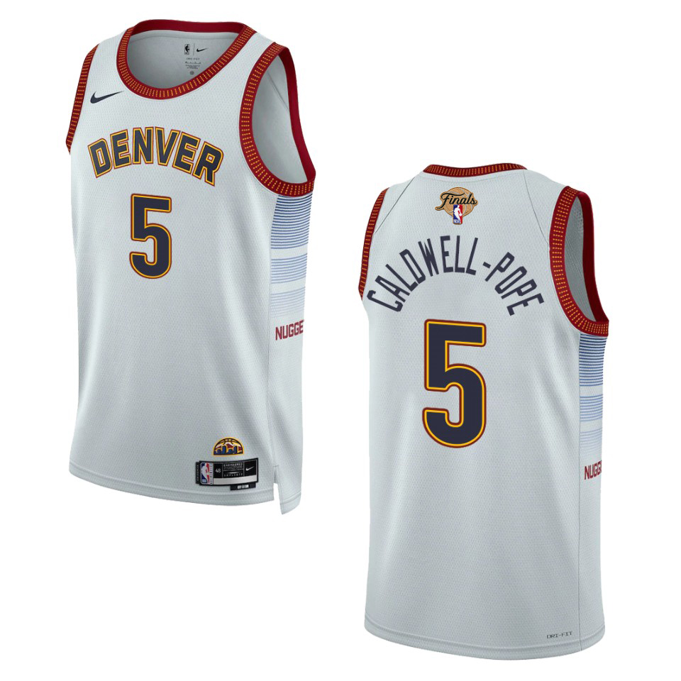 Denver Nuggets #5 Kentavious Caldwell-Pope Unisex Silver 2023 NBA Finals Patch Swingman Jersey – City Edition