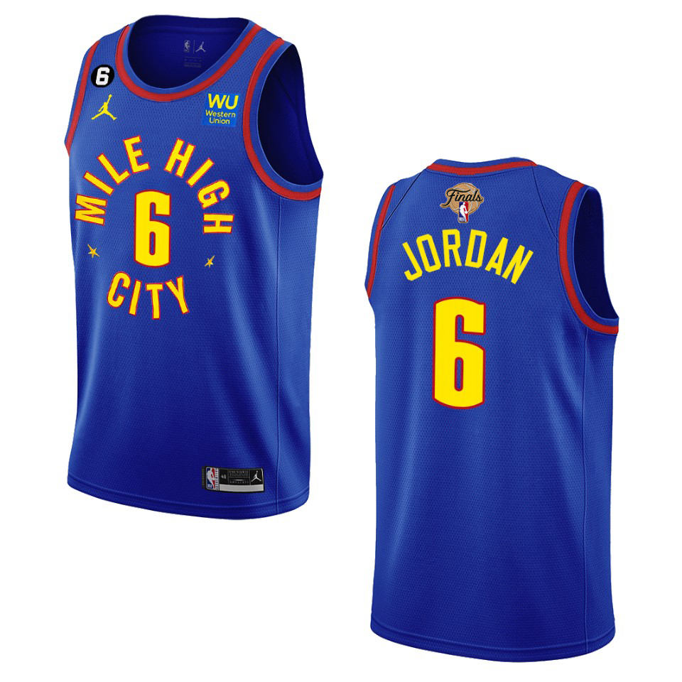 Denver Nuggets #6 DeAndre Jordan Navy 2023 NBA Finals Patch Statement Edition Jersey