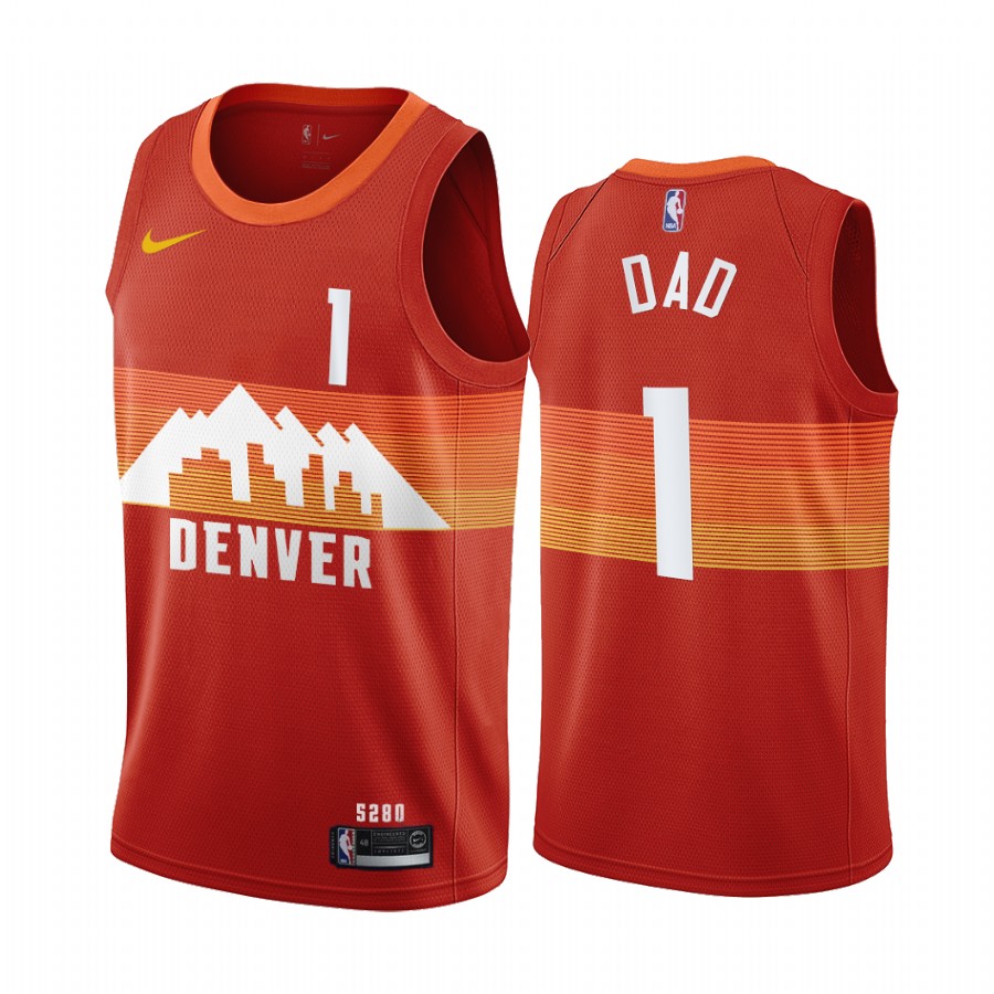 Denver Nuggets 2021 Fathers Day Red No.1 Dad Jersey